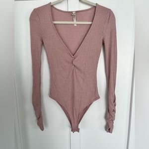 Free People Intimately Dusty Rose Bodysuit Sz XS